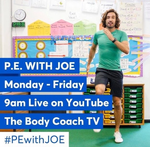 'P.E. with Joe' - Workouts for kids from Joe Wicks The Body Coach: